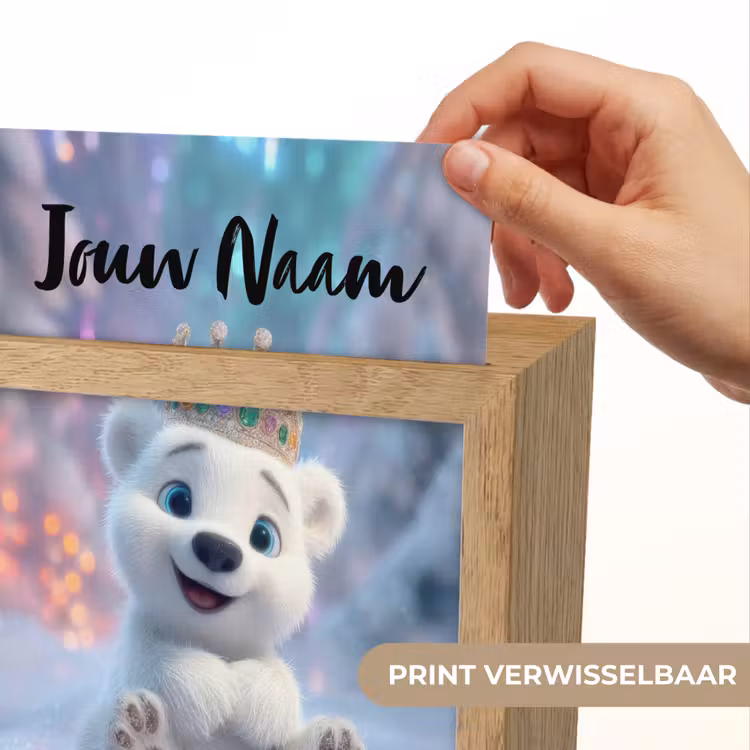 Ijsbeer - Kroon - Winter Light Box met kabel (Kinderlampje) klein -USP_websiteprintNL