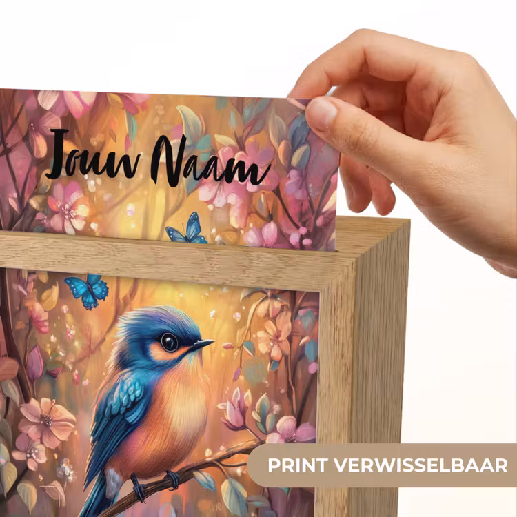 IJsvogel - Sprookjesbos - Roze - Bloemen Light Box met kabel (Kinderlampje) klein -USP_websiteprintNL