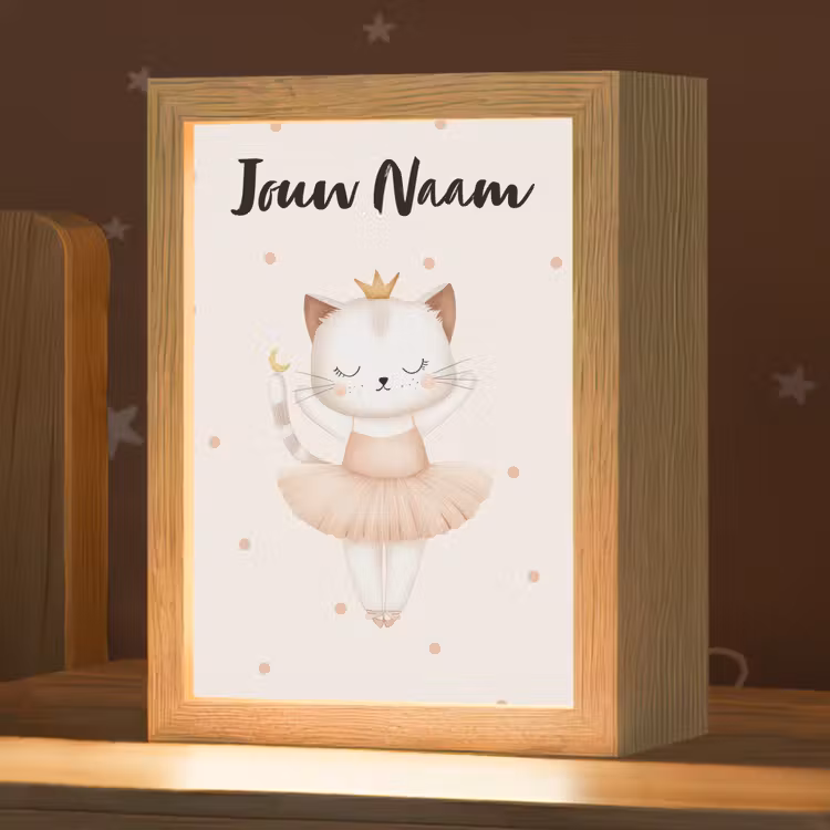 Kat - Tutu - Kroontje - Stippen Light Box met kabel (Kinderlampje) klein -zzz_3d_website