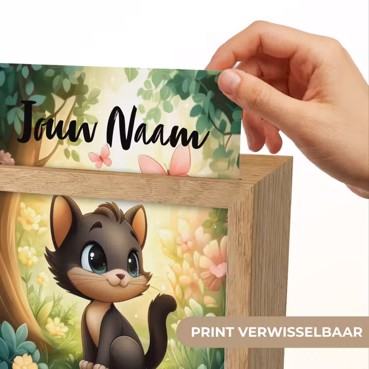 Kat - Vlinder - Bloemen Light Box met kabel (Kinderlampje) klein -USP_websiteprintNL