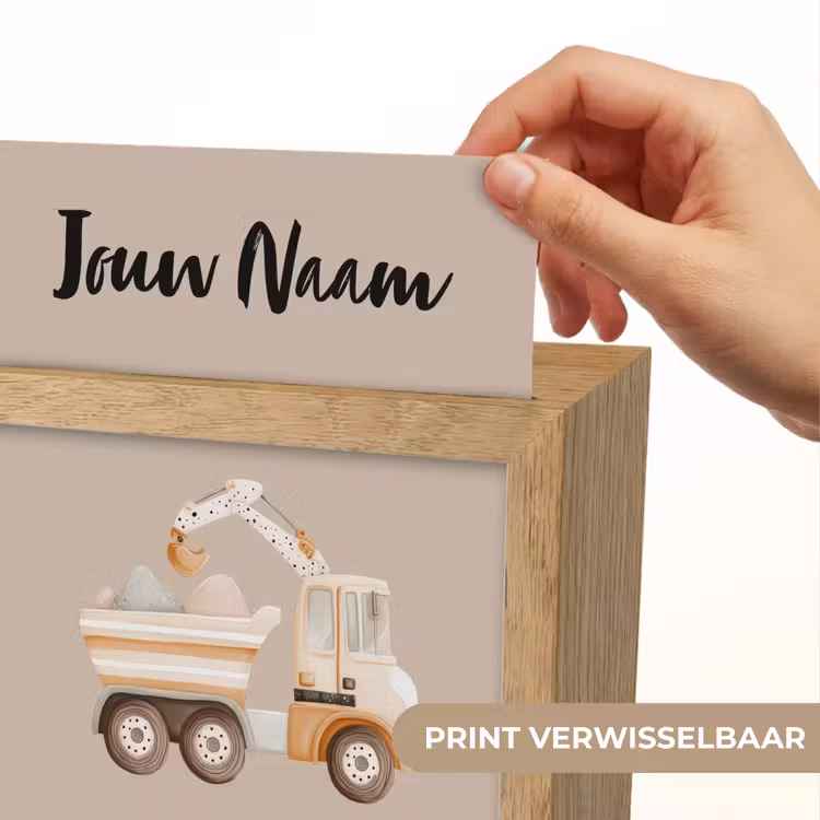 Kiepwagen - Auto - Beige - Stenen Light Box met kabel (Kinderlampje) klein -USP_websiteprintNL