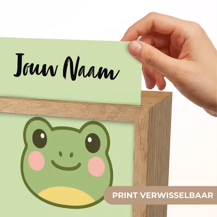 Kikker - Groen - Gezichtje Light Box met kabel (Kinderlampje) klein -USP_websiteprintNL