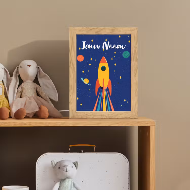 Kleurrijk - Raket - Ruimte Light Box met kabel (Kinderlampje) klein -sfeer2_kind