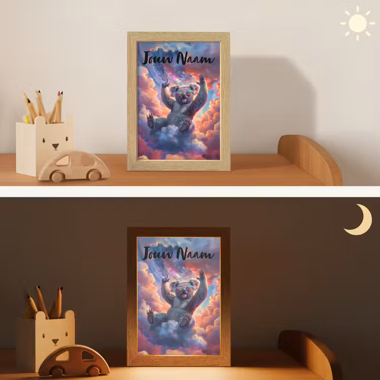 Koala - Dier - Zonnebril - Wolken Light Box met kabel (Kinderlampje) klein -sfeer3_kind