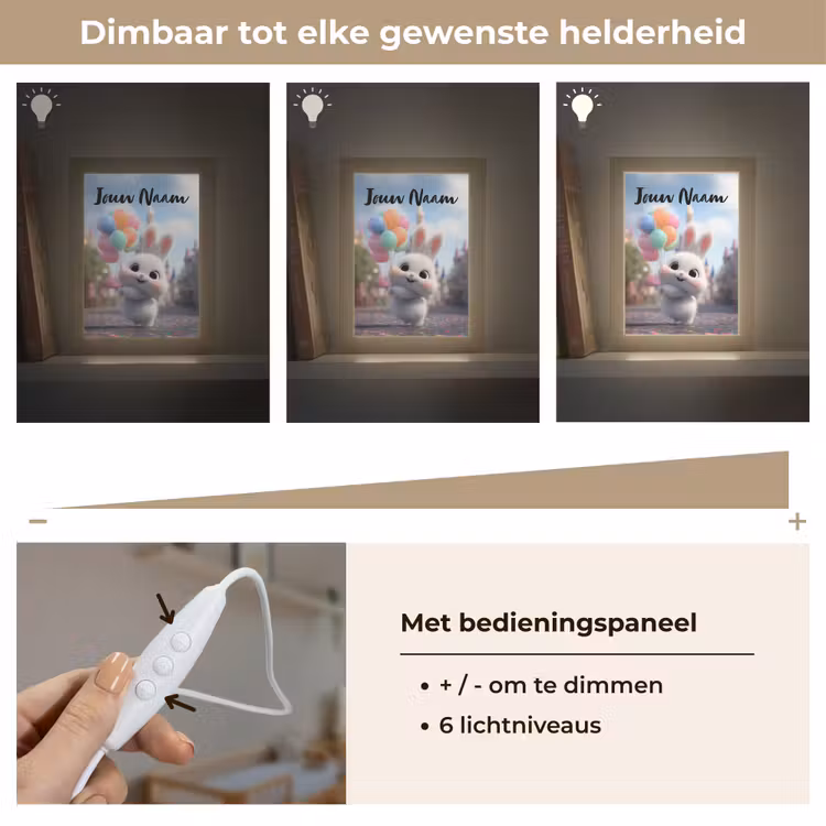 konijn - Ballonnen Light Box met kabel (Kinderlampje) klein -USP_dimbaarNL