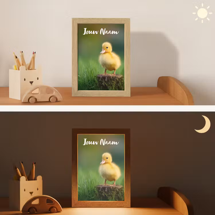 Kuiken - Eend - Geel - Gras Light Box met kabel (Kinderlampje) klein -sfeer3_kind