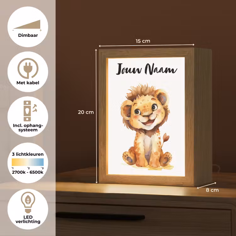 Leeuw - Baby dier Light Box met kabel (Kinderlampje) klein -USP_NL