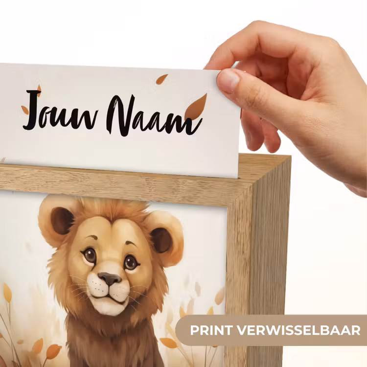 Leeuw - Dieren - Kinderen - Bruin - Meisje Light Box met kabel (Kinderlampje) klein -USP_websiteprintNL