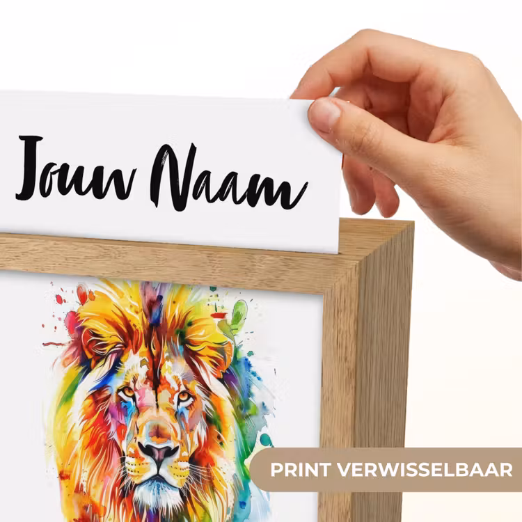 Leeuw - Verf - Kleurrijk - Wit - Dier Light Box met kabel (Kinderlampje) klein -USP_websiteprintNL
