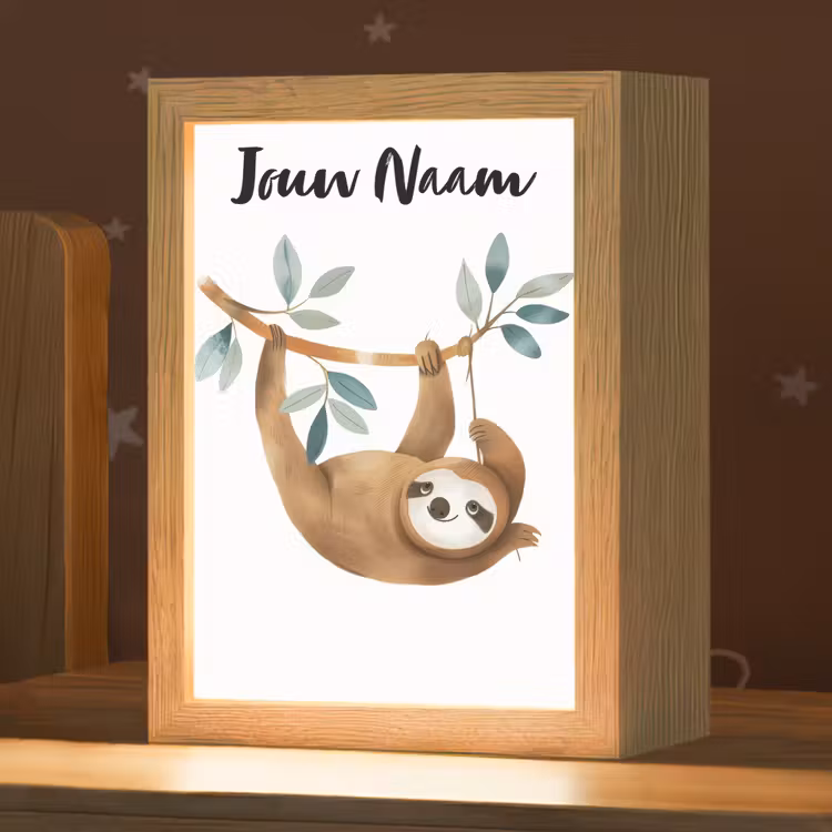 Luiaard - Dier - Jungle dieren Light Box met kabel (Kinderlampje) klein -zzz_3d_website