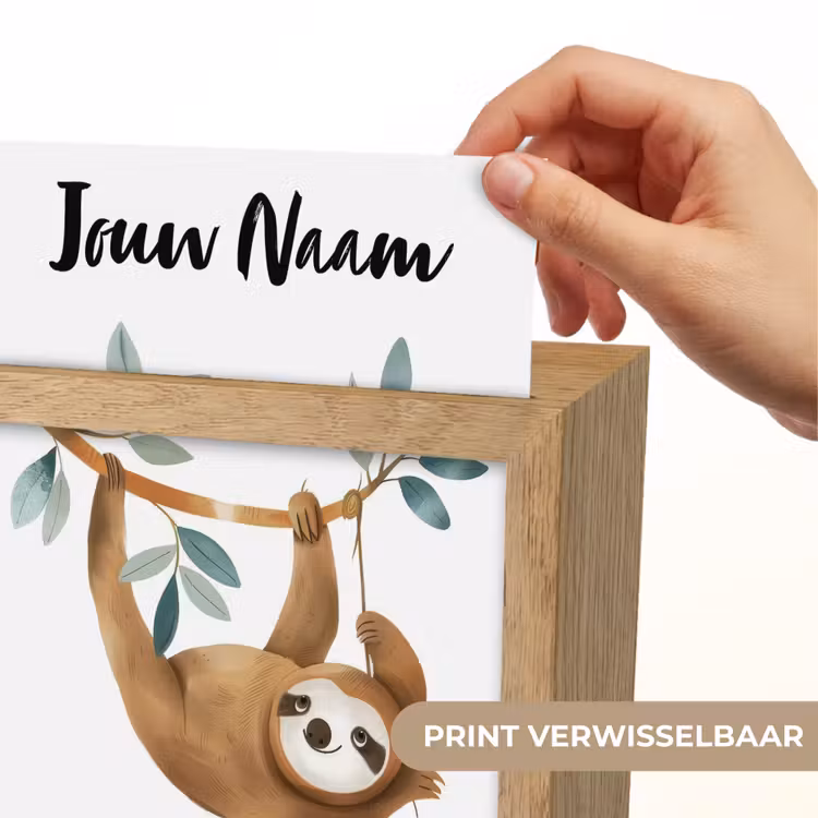 Luiaard - Dier - Jungle dieren Light Box met kabel (Kinderlampje) klein -USP_websiteprintNL