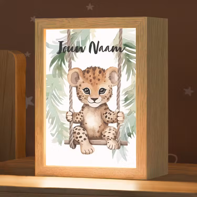 Luipaard - Dier - Kinderen - Jungle Light Box met kabel (Kinderlampje) klein -zzz_3d_website