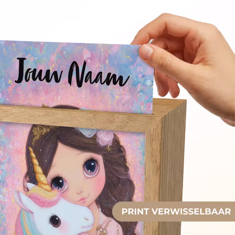 Meisje - Eenhoorn - Glitter Light Box met kabel (Kinderlampje) klein -USP_websiteprintNL