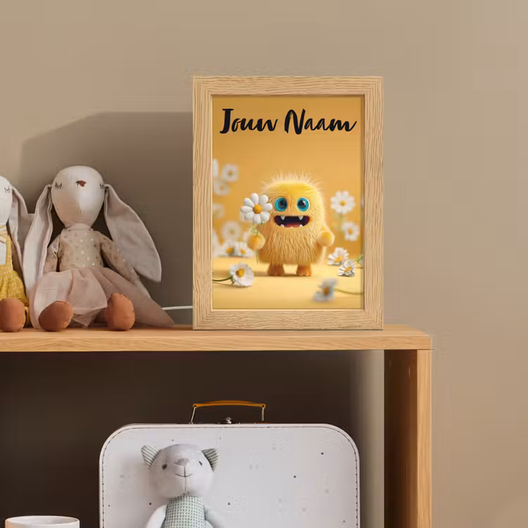 Monster - Geel - Madeliefjes Light Box met kabel (Kinderlampje) klein -sfeer2_kind