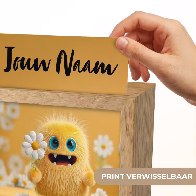 Monster - Geel - Madeliefjes Light Box met kabel (Kinderlampje) klein -USP_websiteprintNL