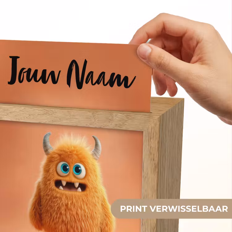 Monster - Knuffel - Oranje Light Box met kabel (Kinderlampje) klein -USP_websiteprintNL