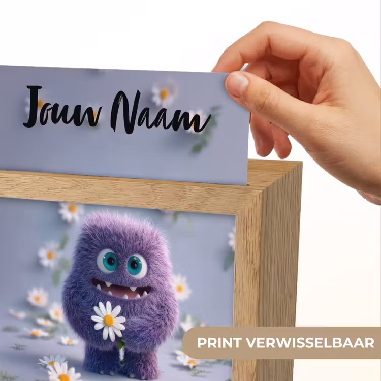 Monster - Paars - Madeliefjes Light Box met kabel (Kinderlampje) klein -USP_websiteprintNL