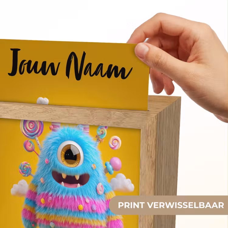 Monster - Snoep - Geel - Kleurrijk Light Box met kabel (Kinderlampje) klein -USP_websiteprintNL