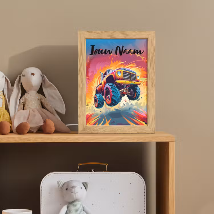Monstertruck - Auto - Jongens - Kleurrijk Light Box met kabel (Kinderlampje) klein -sfeer2_kind