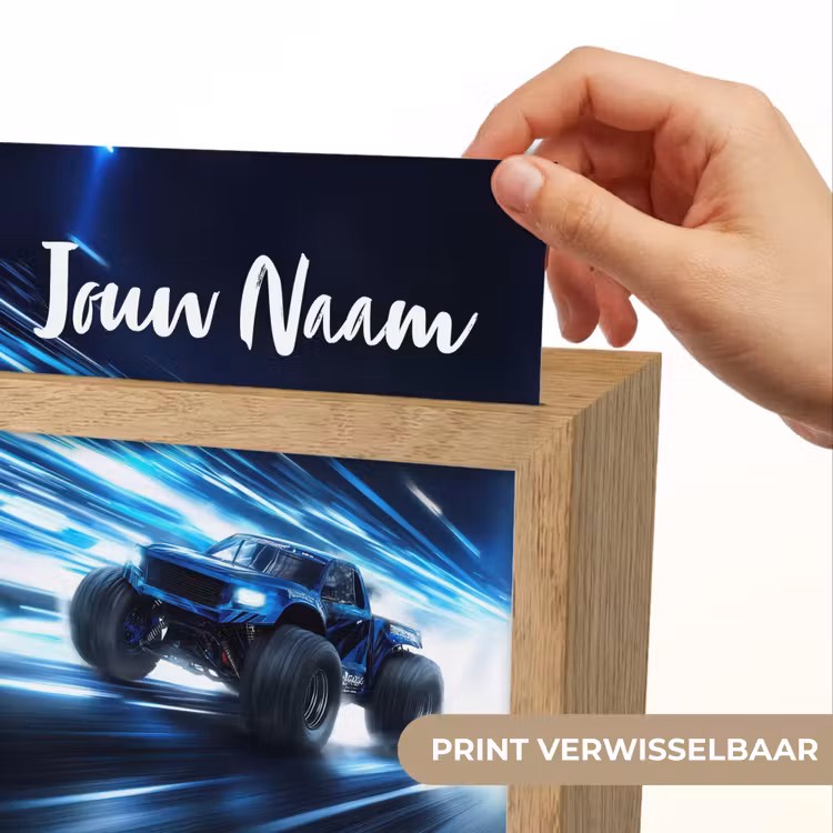 Monstertruck - Blauw - Neon - Lichten Light Box met kabel (Kinderlampje) klein -USP_websiteprintNL