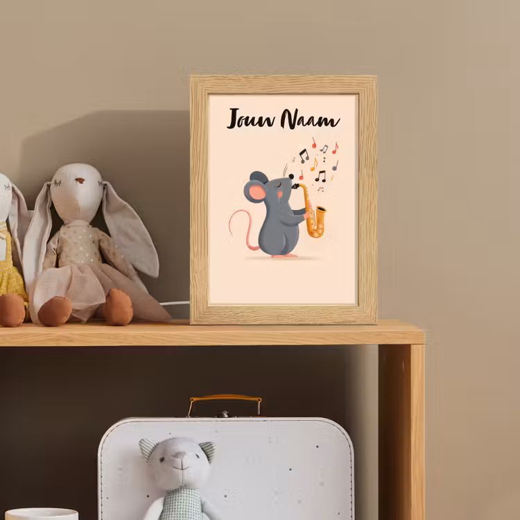 Muis - Saxofoon - Muzieknoten Light Box met kabel (Kinderlampje) klein -sfeer2_kind