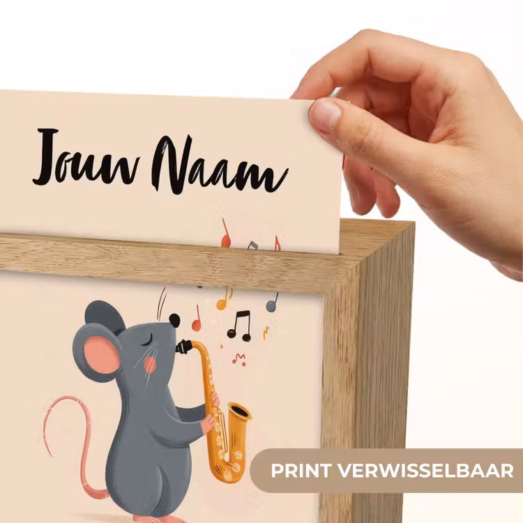 Muis - Saxofoon - Muzieknoten Light Box met kabel (Kinderlampje) klein -USP_websiteprintNL