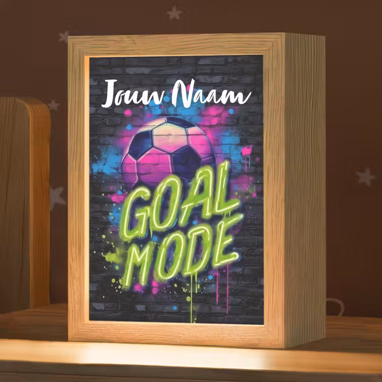 Neon - Graffiti - Voetbal - Kleurrijk Light Box met kabel (Kinderlampje) klein -zzz_3d_website