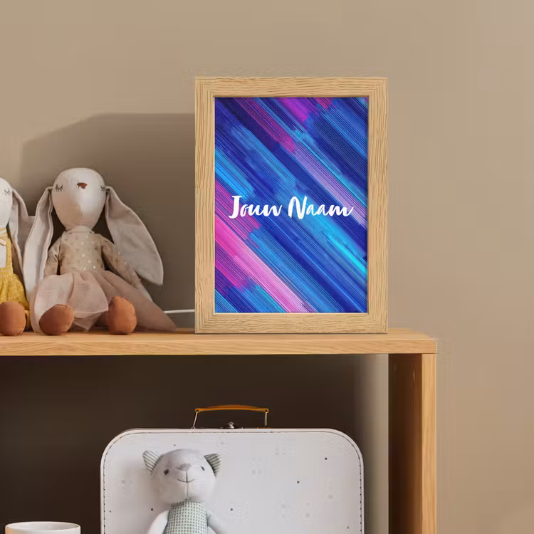 Neon - Strepen - Abstract - Blauw - Roze Light Box met kabel (Kinderlampje) klein -sfeer2_kind