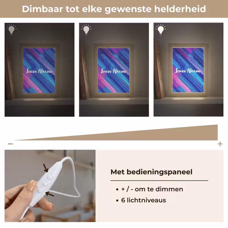 Neon - Strepen - Abstract - Blauw - Roze Light Box met kabel (Kinderlampje) klein -USP_dimbaarNL