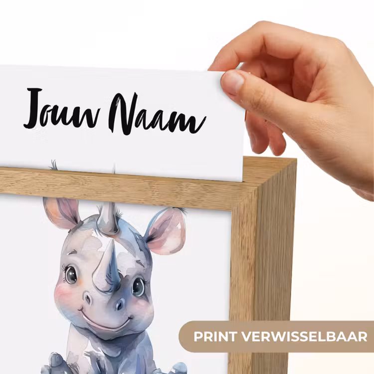 Neushoorn - Baby dier - Dieren Light Box met kabel (Kinderlampje) klein -USP_websiteprintNL