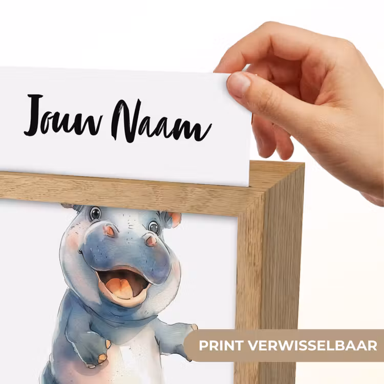 Nijlpaard - Baby dier - Dieren Light Box met kabel (Kinderlampje) klein -USP_websiteprintNL