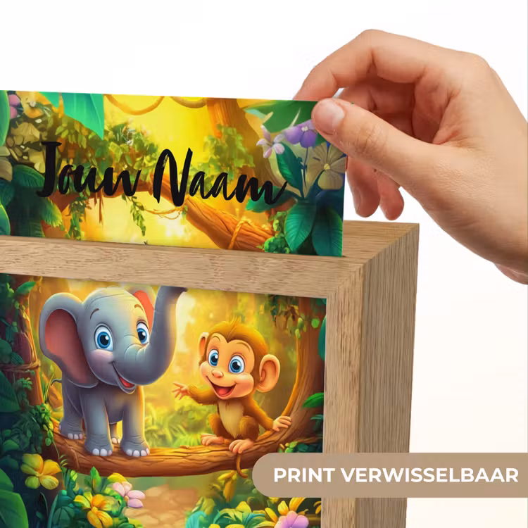Olifant - Appje - Jungle - Kleurrijk Light Box met kabel (Kinderlampje) klein -USP_websiteprintNL