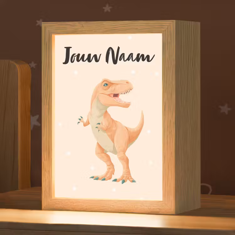 Oranje - Dino - T-Rex - Stippen Light Box met kabel (Kinderlampje) klein -zzz_3d_website