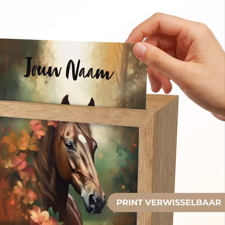 Paard - Bloemen - Natuur - Dieren - Bos - Oranje Light Box met kabel (Kinderlampje) klein -USP_websiteprintNL