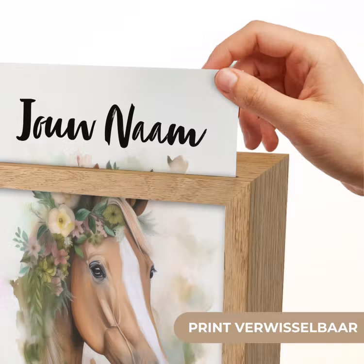 Paard - Bloemen - Natuur - Waterverf - Dieren Light Box met kabel (Kinderlampje) klein -USP_websiteprintNL