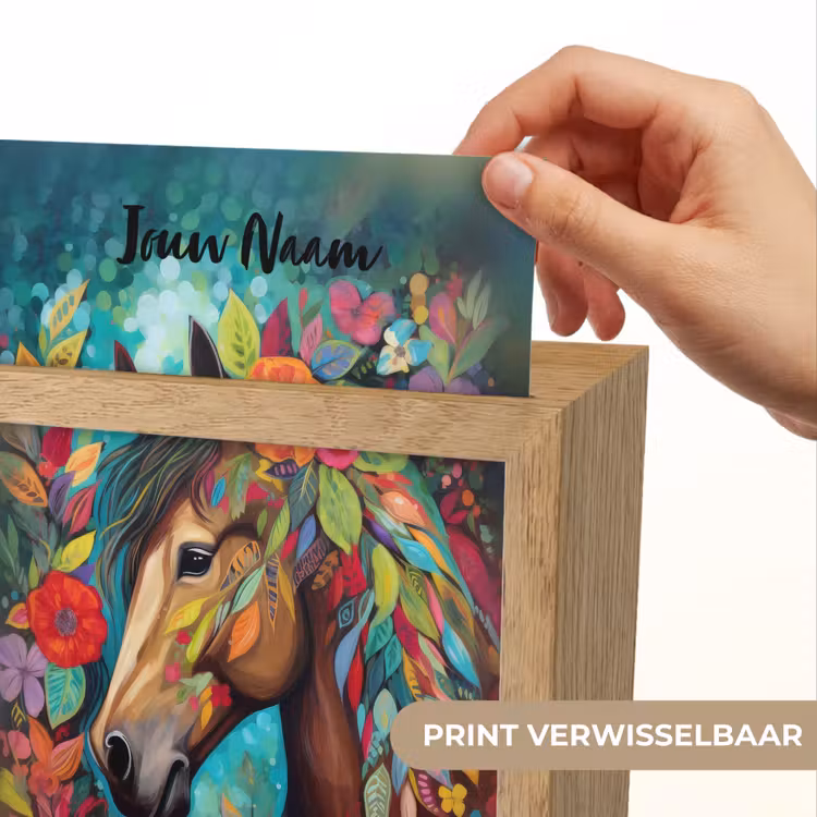 Paard - Bloemen - Schilderij - Natuur - Verf Light Box met kabel (Kinderlampje) klein -USP_websiteprintNL