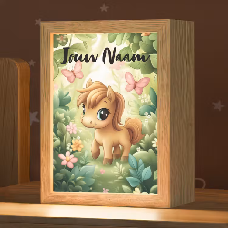 Paard - Bloemen - Vlinders Light Box met kabel (Kinderlampje) klein -zzz_3d_website