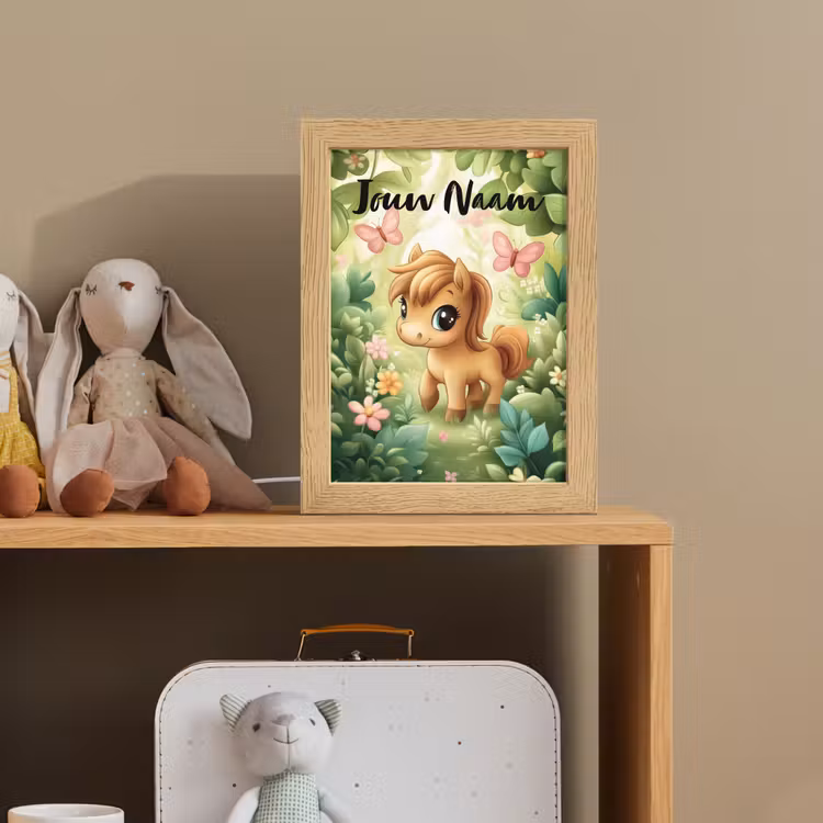 Paard - Bloemen - Vlinders Light Box met kabel (Kinderlampje) klein -sfeer2_kind