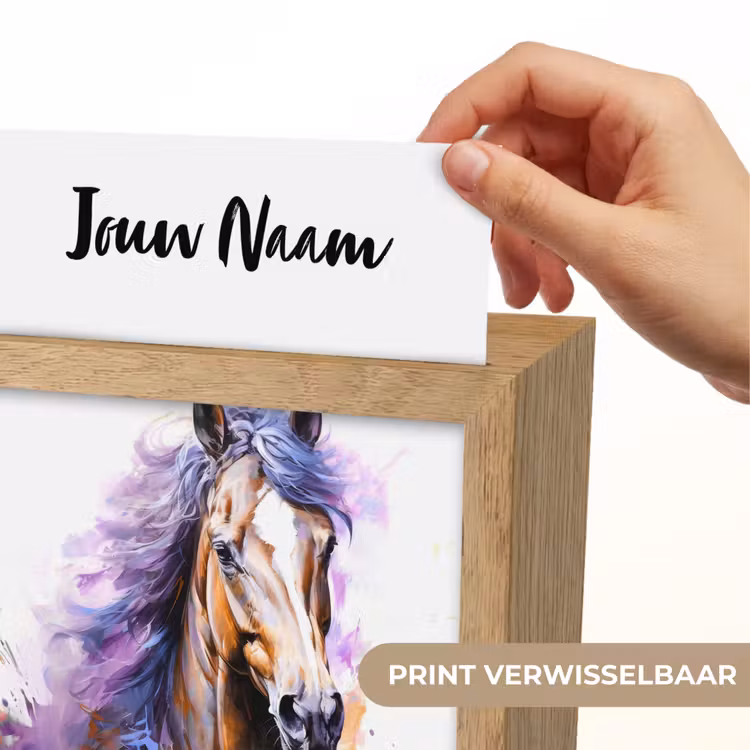 Paard - Dieren - Meiden - Paars - Bruin Light Box met kabel (Kinderlampje) klein -USP_websiteprintNL
