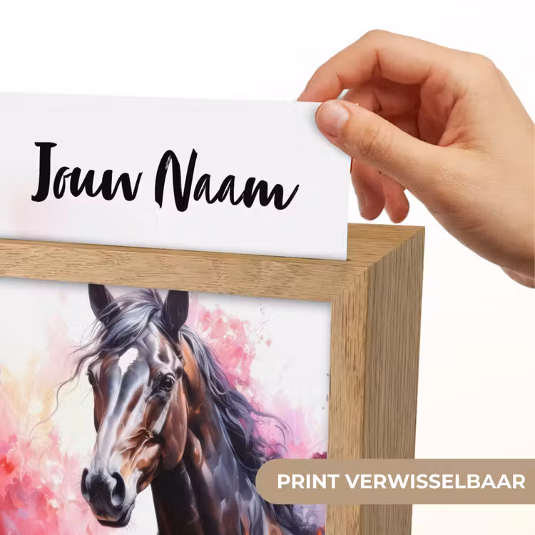 Paard - Dieren - Meisje - Roze Light Box met kabel (Kinderlampje) klein -USP_websiteprintNL