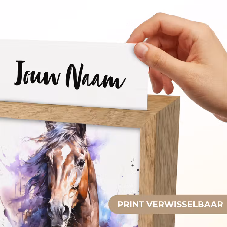 Paard - Dieren - Meisjes - Paars - Bruin Light Box met kabel (Kinderlampje) klein -USP_websiteprintNL
