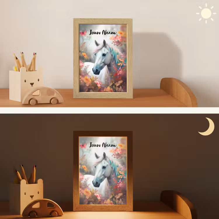 Paard - Natuur - Bloemen - Dieren - Bos Light Box met kabel (Kinderlampje) klein -sfeer3_kind