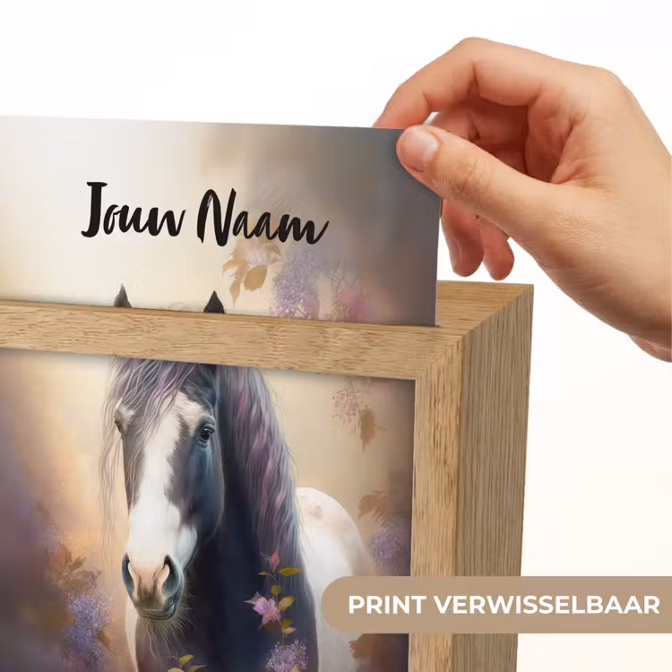 Paard - Natuur - Dieren - Bloemen - Paars Light Box met kabel (Kinderlampje) klein -USP_websiteprintNL