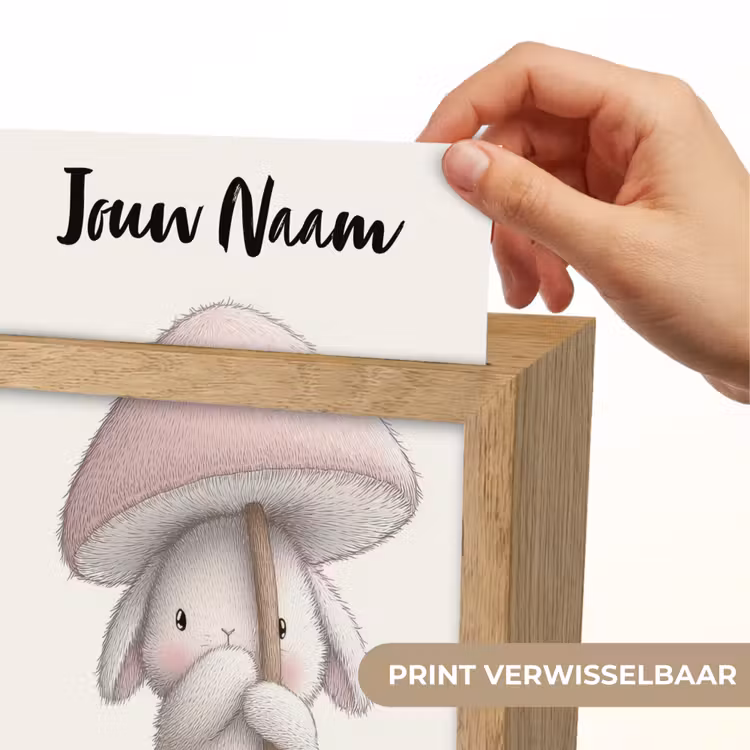 Paddenstoel - Konijn - Roze Light Box met kabel (Kinderlampje) klein -USP_websiteprintNL