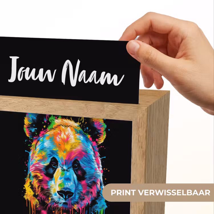 Panda - Dieren - Kleur - Verf - Zwart Light Box met kabel (Kinderlampje) klein -USP_websiteprintNL