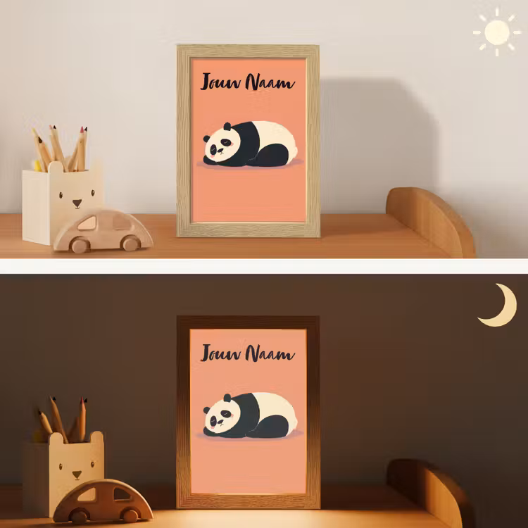 Panda - Slaap - Oranje Light Box met kabel (Kinderlampje) klein -sfeer3_kind