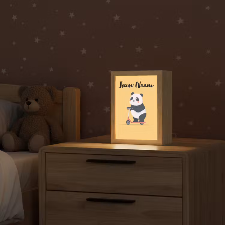 Panda - Step - Geel Light Box met kabel (Kinderlampje) klein -sfeer1_kind
