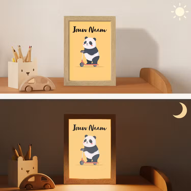 Panda - Step - Geel Light Box met kabel (Kinderlampje) klein -sfeer3_kind