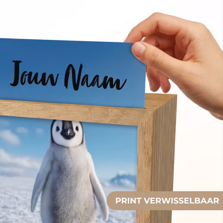 Pinguïn - Sneeuw - Landschap - Wit Light Box met kabel (Kinderlampje) klein -USP_websiteprintNL