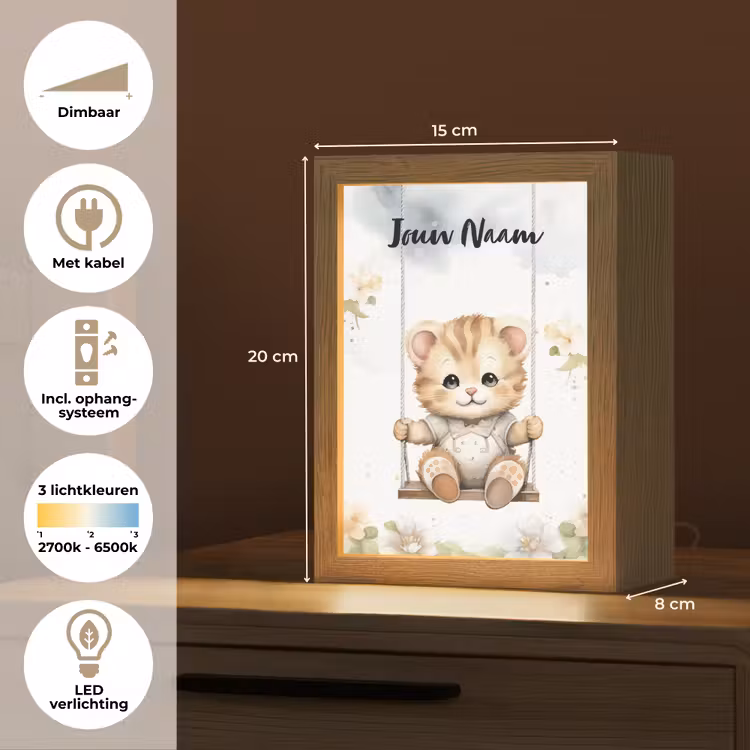 Poes - Baby - Dier - Kinderen Light Box met kabel (Kinderlampje) klein -USP_NL